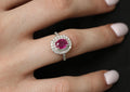 1.45ct GIA Certified Burma No Heat Ruby 0.55ct Diamond Platinum Ring Size 6