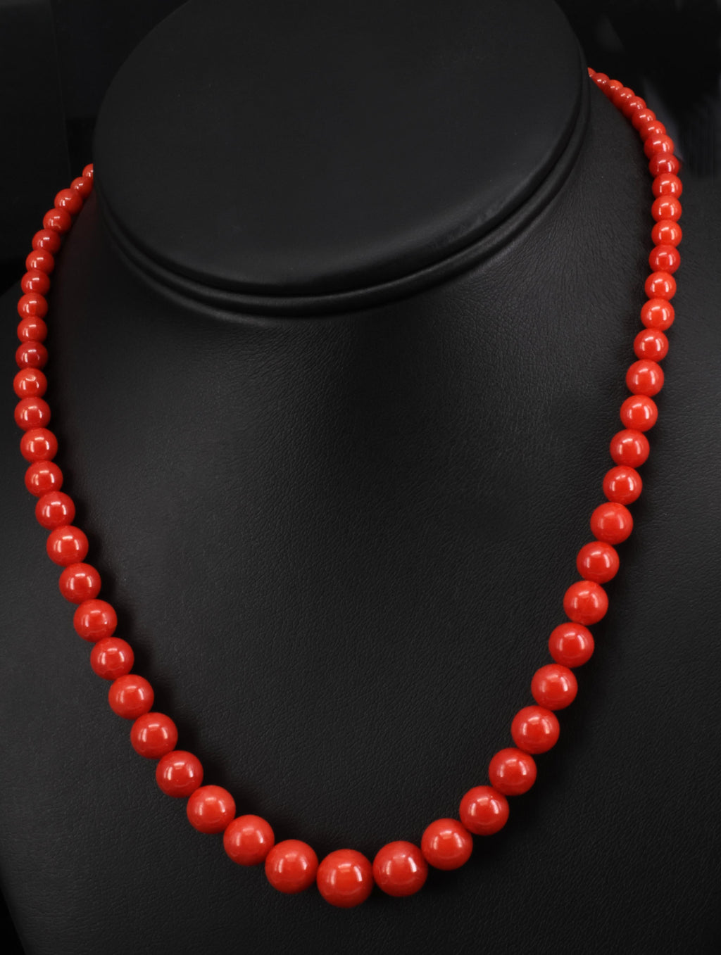 Fine 3.6-9.3mm Natural Untreated Ox Blood Coral 14K Yellow Gold 16.5" Necklace