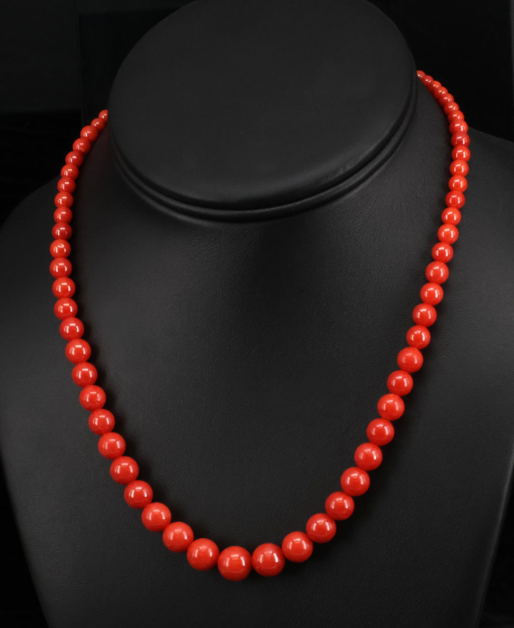 Fine 3.6-9.3mm Natural Untreated Ox Blood Coral 14K Yellow Gold 16.5" Necklace