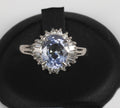 2.38ct GIA Blueish Violet Sapphire & 0.45ct Diamond Platinum Ring, Size 7.75