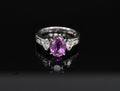 Fine 2.91ct GIA Vivid Pink Ceylon Sapphire & 0.54ct Diamond Platinum Ring Size 6