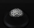 Unique Handmade Solid Platinum Decorated Dome Ring Size 6.75, 4.0g