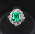 Rare 2.08ct GIA Colombian No Oil Emerald 0.51ct Diamond Platinum Ring Size 4.25