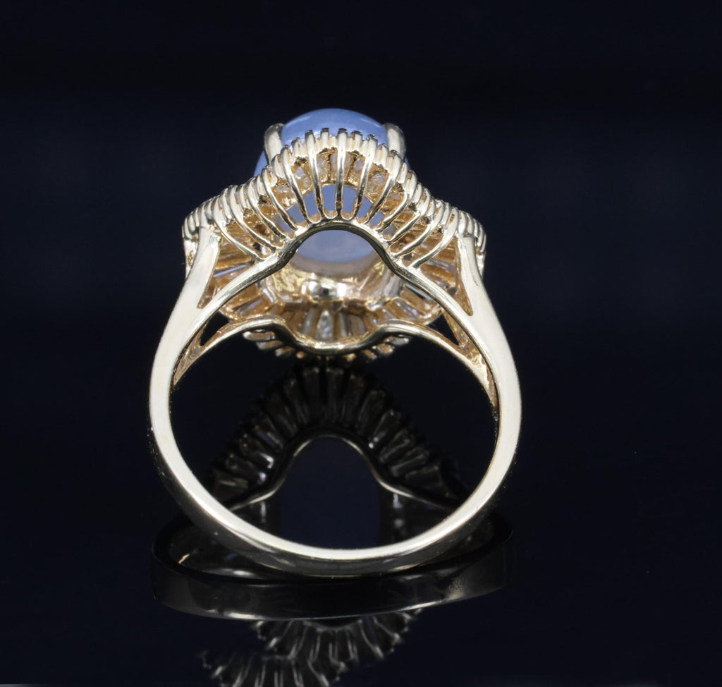 5.45ct Natural Untreated Star Sapphire & 1.00ct Diamond 18K Gold Ring, Size 6.25