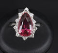 Fine 6.09ct Rubellite Tourmaline & 0.90ct Diamond Platinum Ring Size 8.25