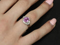 Fine 1.83ct Vivid Pink Sapphire & 0.58ct Diamond Platinum Ring Size 6.5, 5.7g