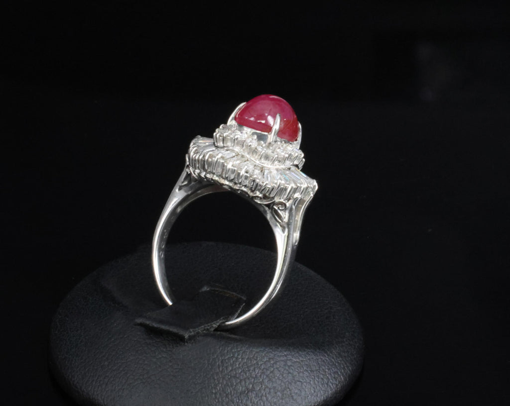 Rare 5.50ct AIGS Burma No Heat Star Ruby 1.45ct Diamond Platinum Ring Size 7.25
