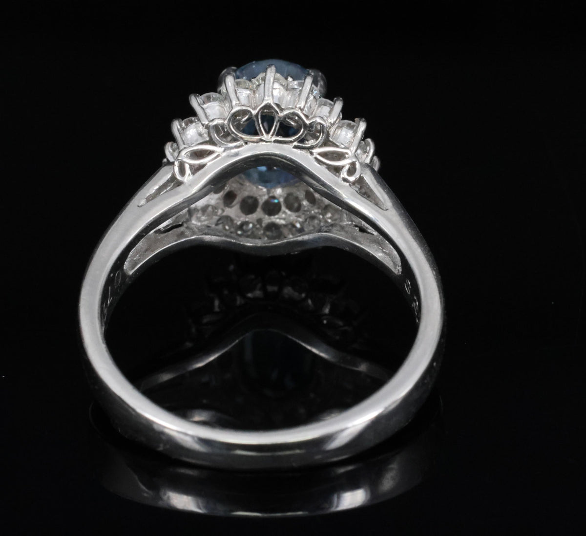 Fine 2.27ct Natural Blue Sapphire & 0.75ct Diamond Platinum Ring, Size 7.5