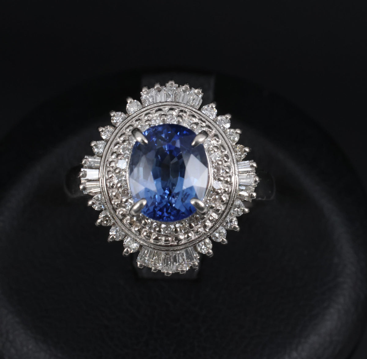2.80ct GIA Ceylon Cornflower Blue Sapphire & 0.58ct Diamond Platinum Ring Size 7