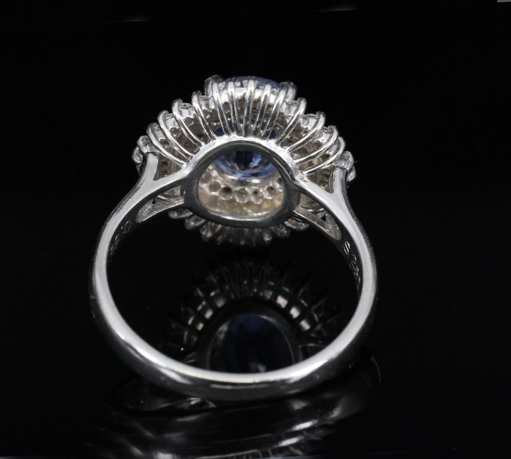 2.80ct GIA Ceylon Cornflower Blue Sapphire & 0.58ct Diamond Platinum Ring Size 7