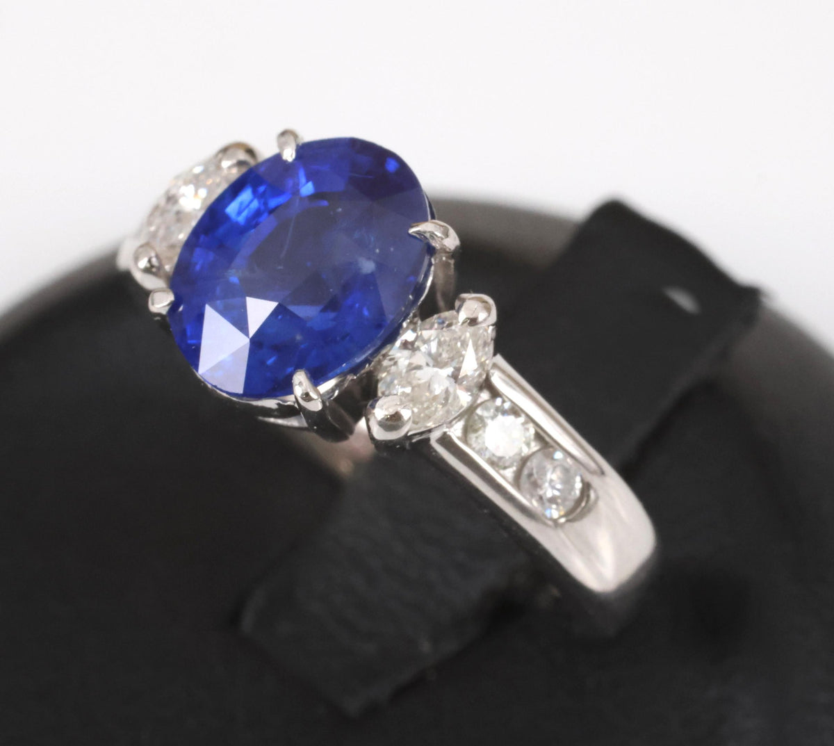 3.03ct GIA Ceylon Royal Blue Sapphire & 0.54ct Diamond Platinum Ring, Size 6