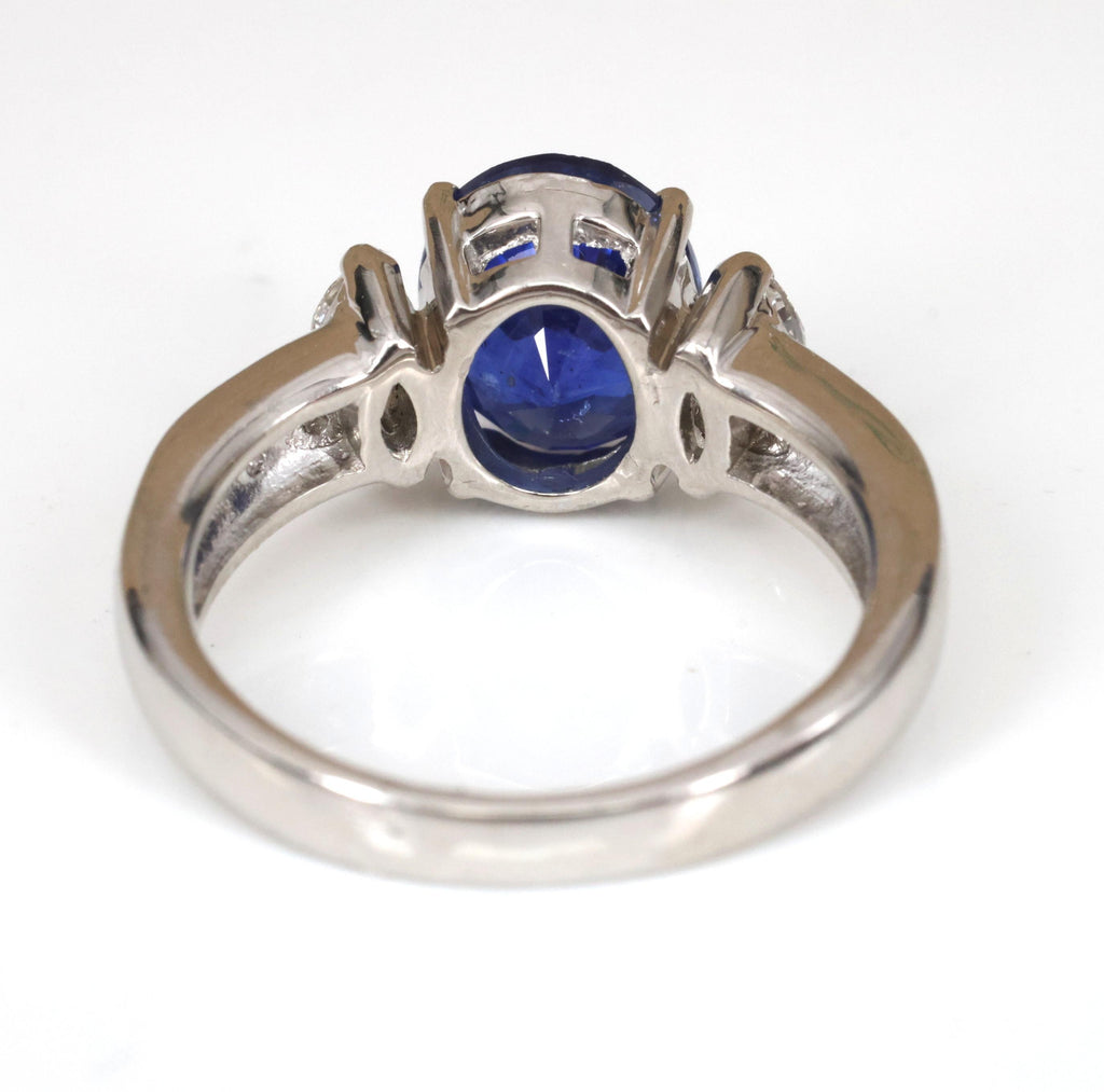 3.03ct GIA Ceylon Royal Blue Sapphire & 0.54ct Diamond Platinum Ring, Size 6