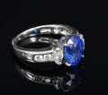 3.03ct GIA Ceylon Royal Blue Sapphire & 0.54ct Diamond Platinum Ring, Size 6