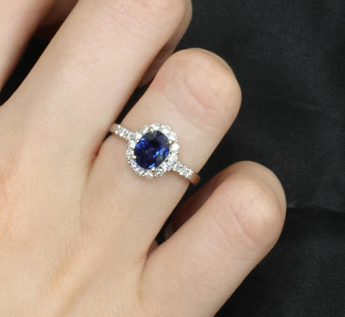 2.17ct GIA Natural NO HEAT Blue Sapphire 0.43ct Diamond Platinum Ring Size 6.25