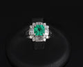 Fine 1.22ct GIA Colombian Emerald & 0.63ct Diamond Platinum Ring, 5.4g Size 5