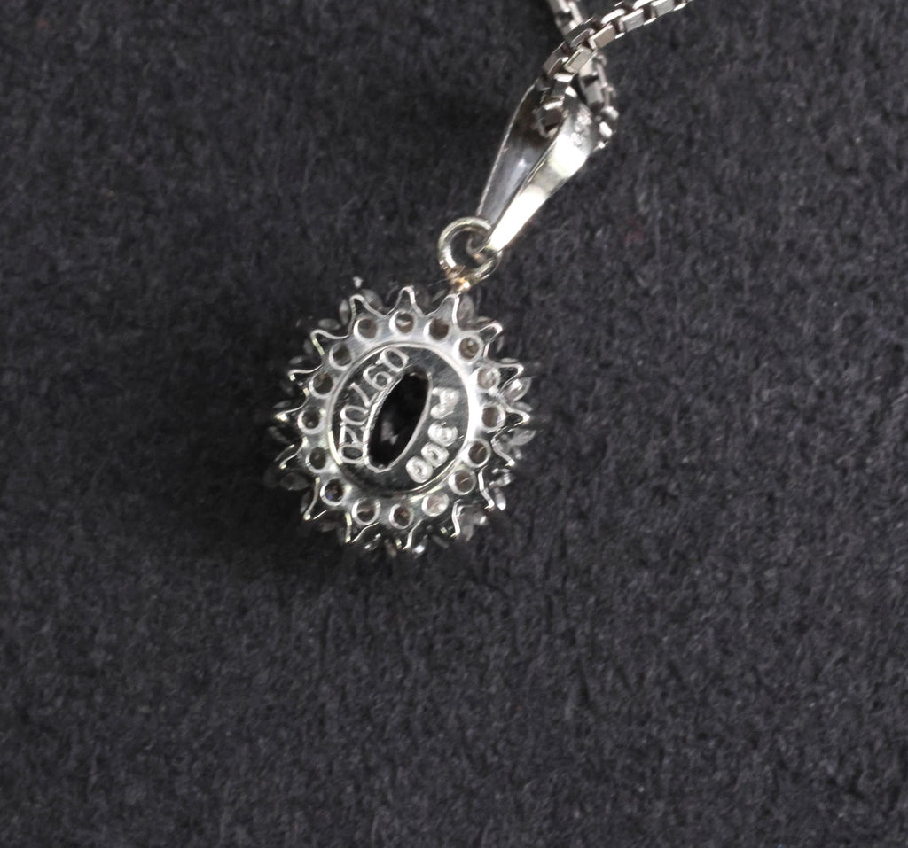 RARE! 0.97ct Natural Color Change Sapphire & 0.20ct Diamond Platinum Necklace