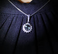 RARE! 0.97ct Natural Color Change Sapphire & 0.20ct Diamond Platinum Necklace