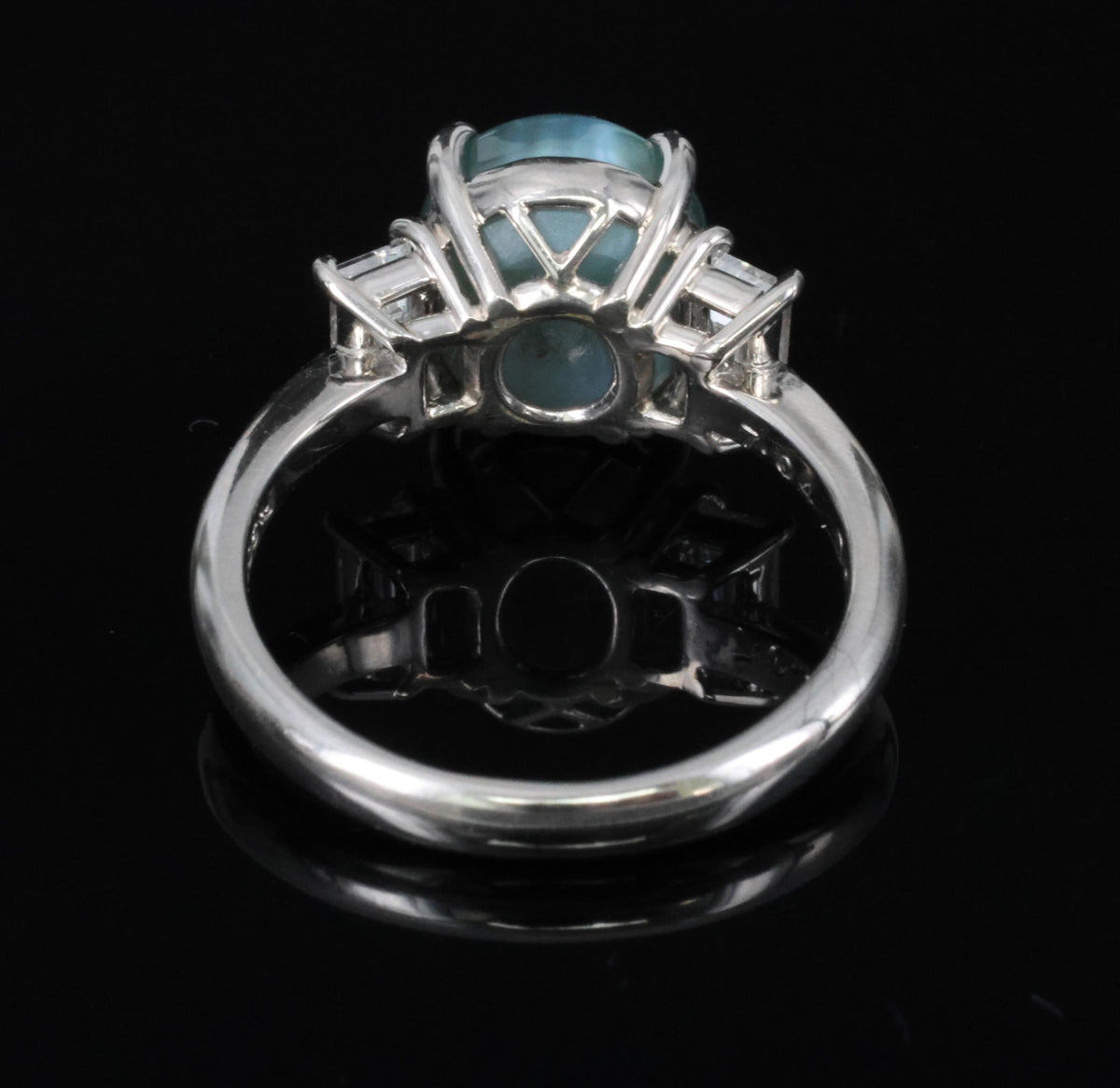 7.04ct GIA Natural Alexandrite Cats Eye & 0.68ct Diamond Platinum Ring, Size 6.5