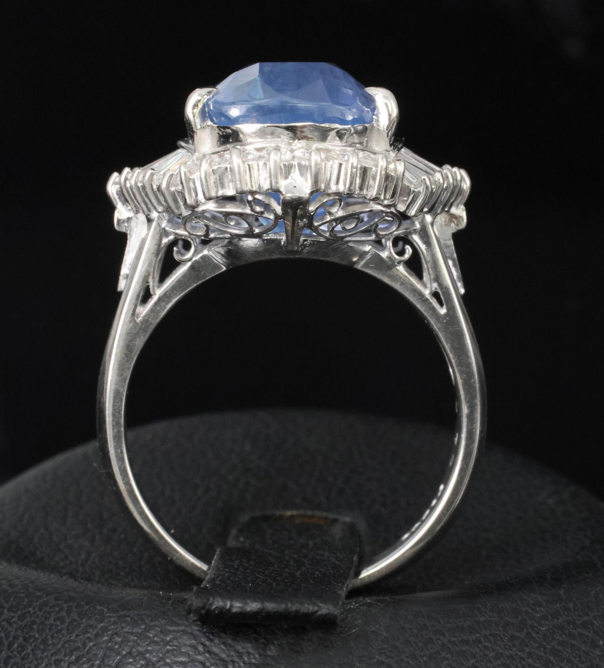 RARE 10.79ct GIA Ceylon No Heat Sapphire & 0.64ct Diamond Platinum Ring Size 6.5