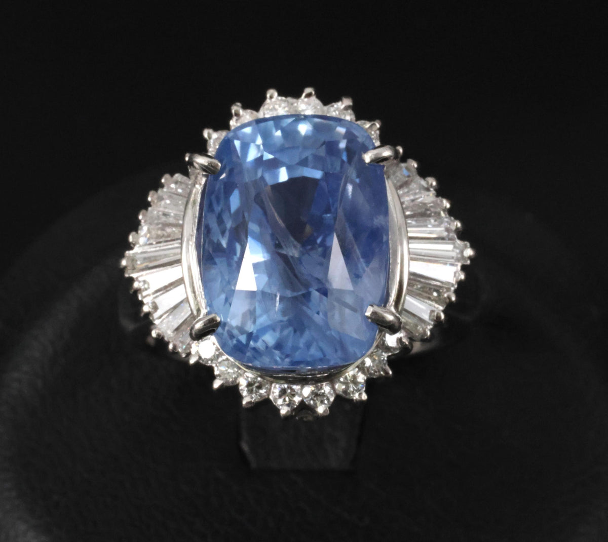 RARE 10.79ct GIA Ceylon No Heat Sapphire & 0.64ct Diamond Platinum Ring Size 6.5