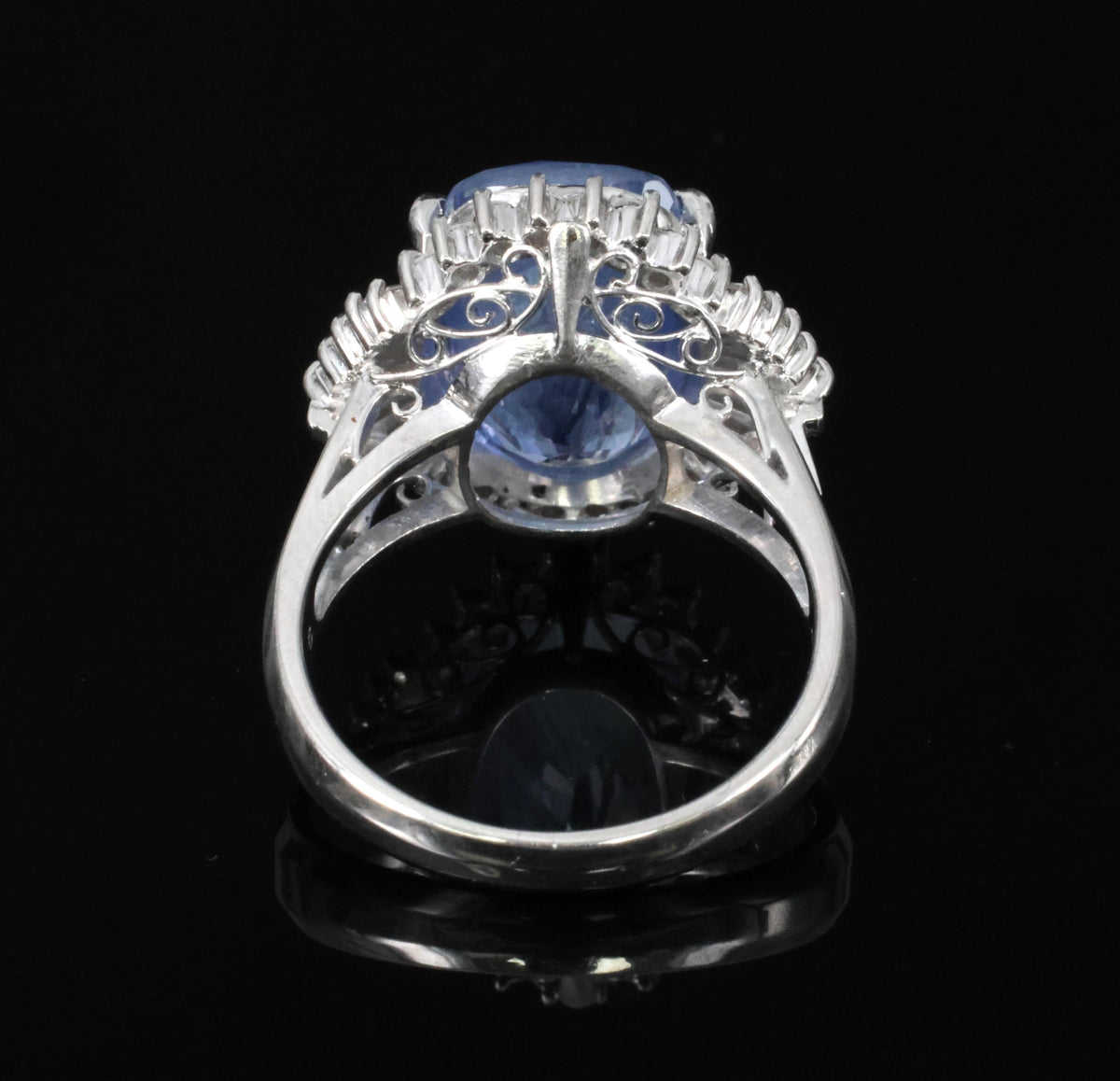 RARE 10.79ct GIA Ceylon No Heat Sapphire & 0.64ct Diamond Platinum Ring Size 6.5