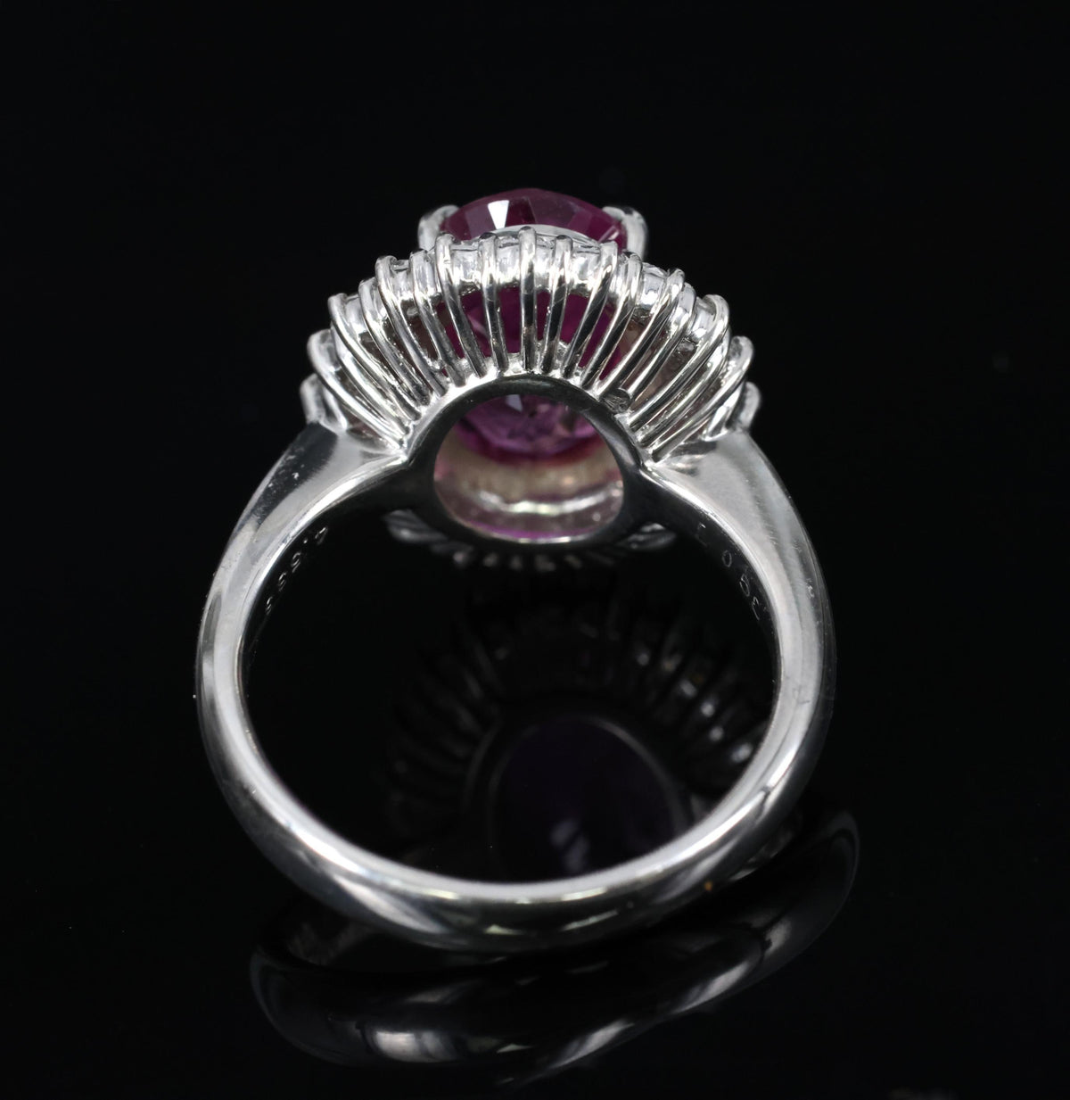 Rare 4.53ct GIA Ceylon Pink Sapphire & 0.58ct Diamond Platinum Ring, Size 5.75