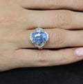 RARE 10.79ct GIA Ceylon No Heat Sapphire & 0.64ct Diamond Platinum Ring Size 6.5