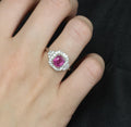 Rare 1.31ct GIA No Heat Pink Sapphire & 0.47ct Diamond Platinum Ring, Size 6.25