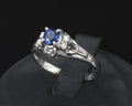 Fine 0.54ct Natural Royal Blue Sapphire & 0.18ct Diamond Platinum Ring Size 6.25