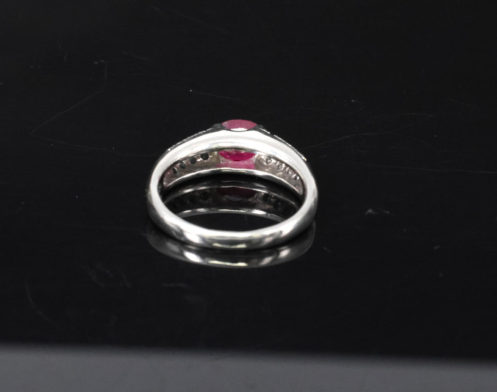 1.28ct GIA Burma Ruby & 0.30ct Diamond Platinum Ring Size 7.5, 7.2g