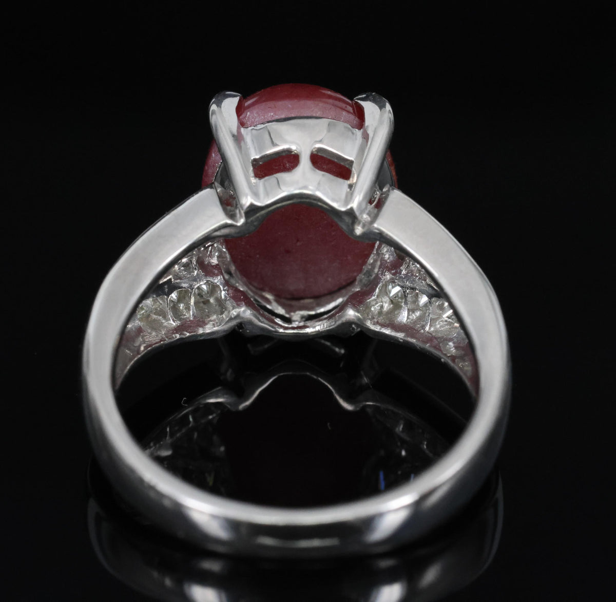 7.76ct Natural Untreated Star Ruby & 0.50ct Diamond Platinum Ring, Size 5.75