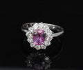 Fine 1.60ct Vivid Pink Sapphire & 0.65ct Diamond Platinum Ring, Size 5.75