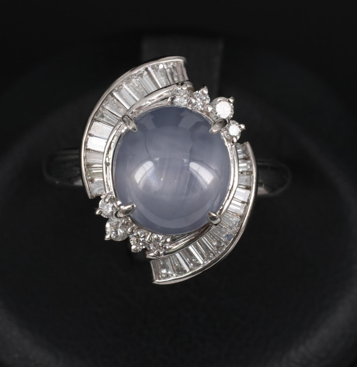 8.17ct Natural Untreated Star Sapphire & 0.60ct Diamond Platinum Ring, Size 7.5