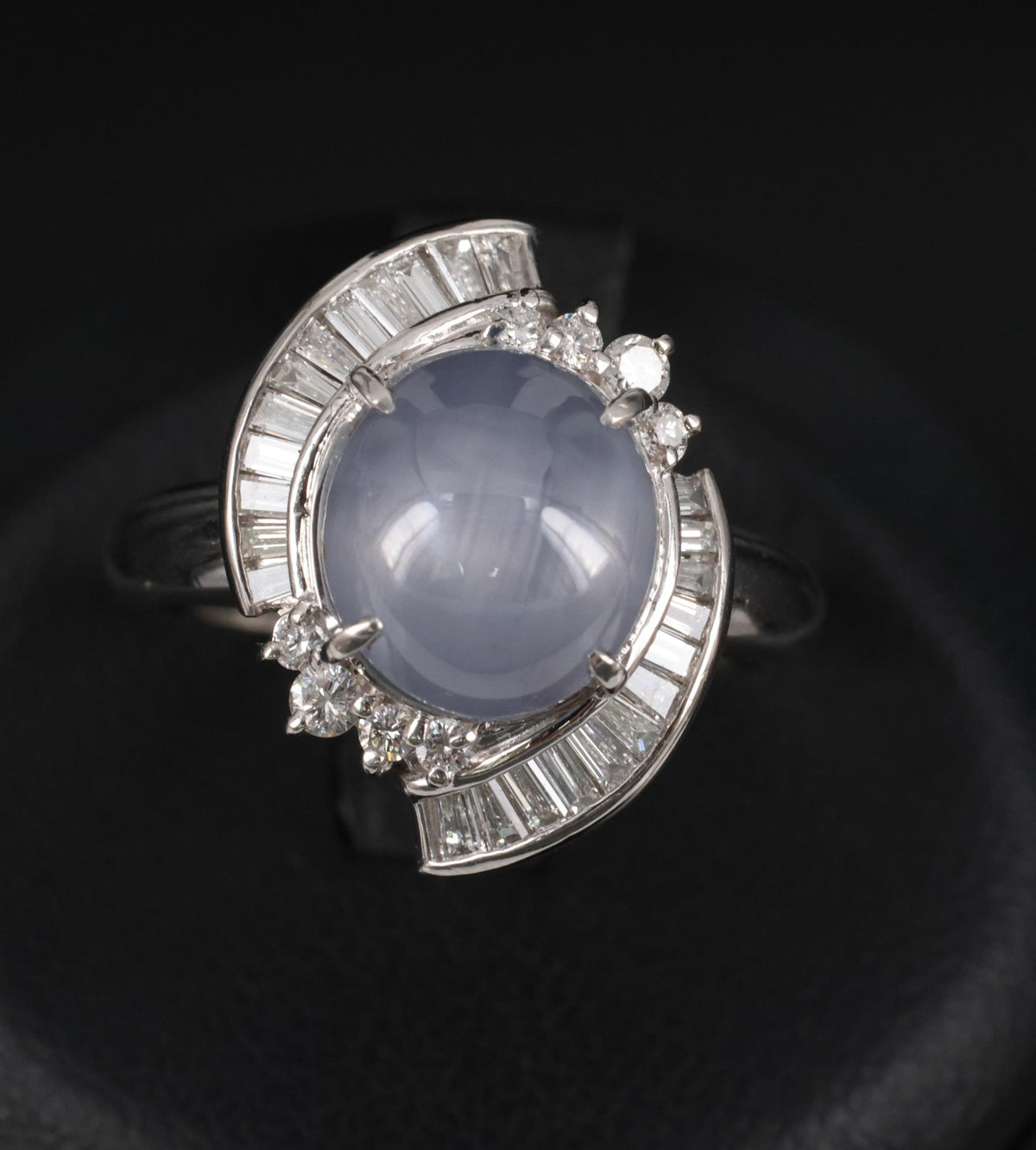 8.17ct Natural Untreated Star Sapphire & 0.60ct Diamond Platinum Ring, Size 7.5