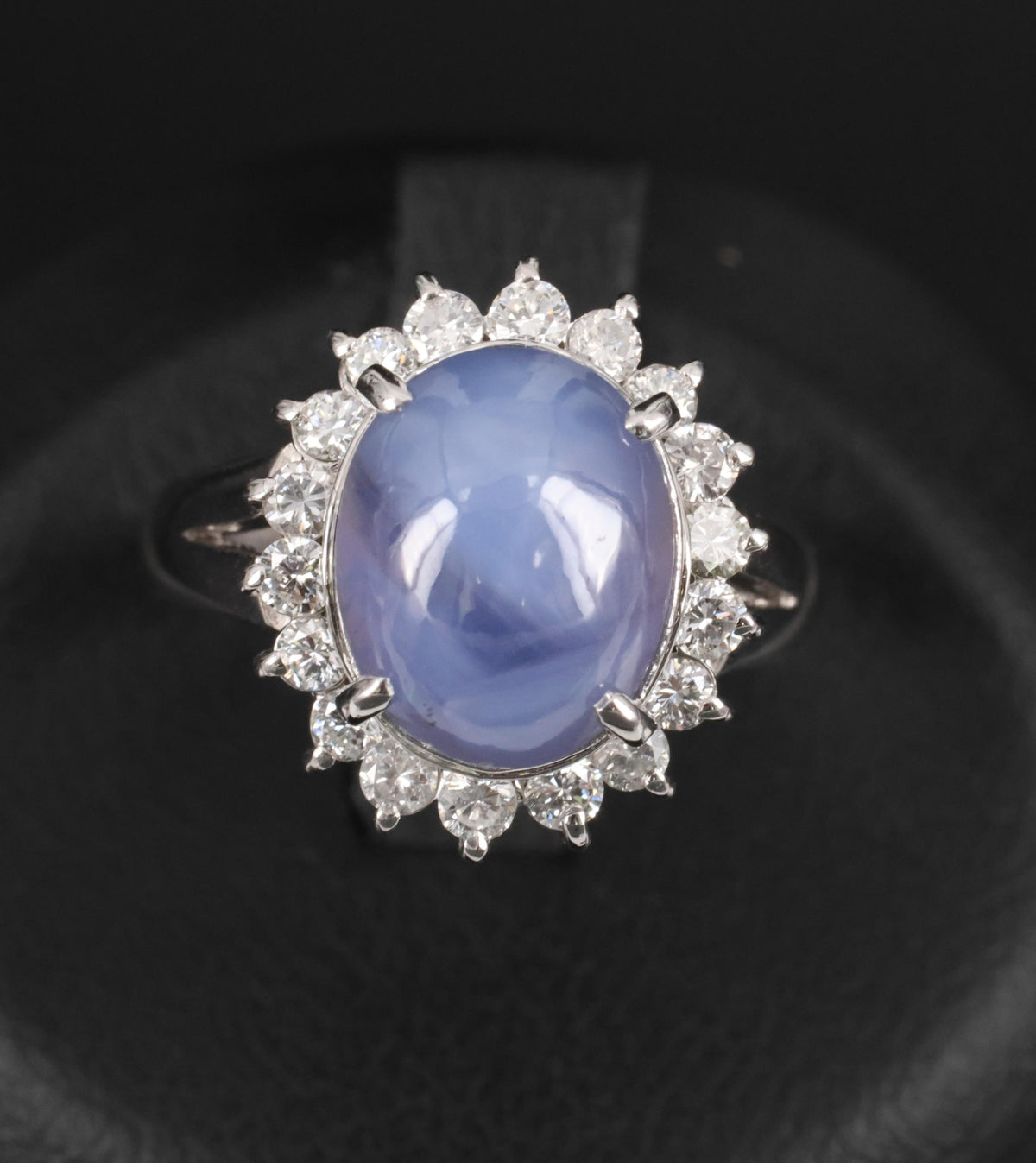 5.80ct Natural Untreated Star Sapphire & 0.60ct Diamond Platinum Ring, Size 6