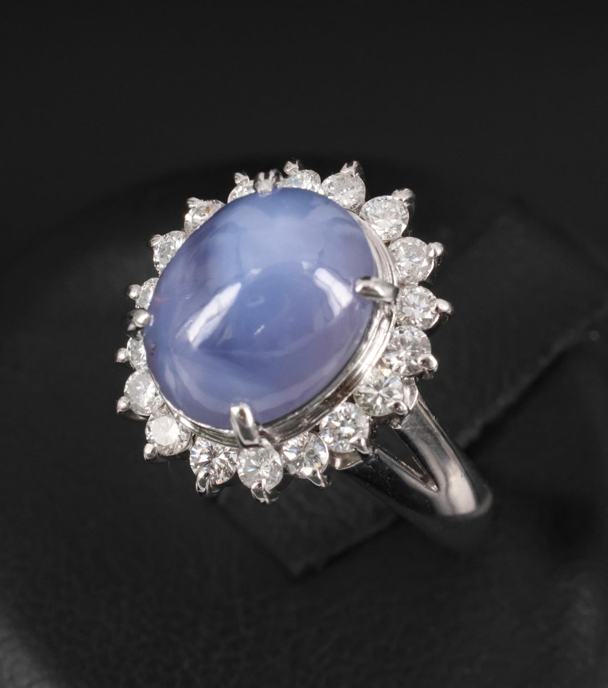 5.80ct Natural Untreated Star Sapphire & 0.60ct Diamond Platinum Ring, Size 6