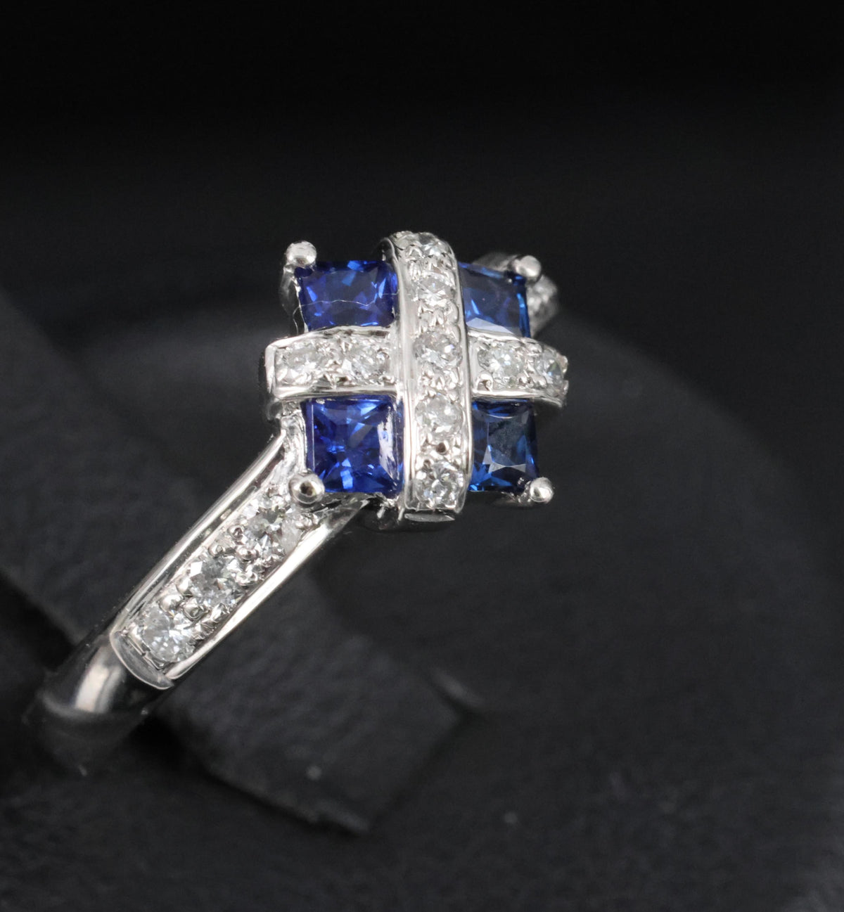 Fine 0.50ct Natural Royal Blue Sapphire & 0.25ct Diamond Platinum Ring, Size 6
