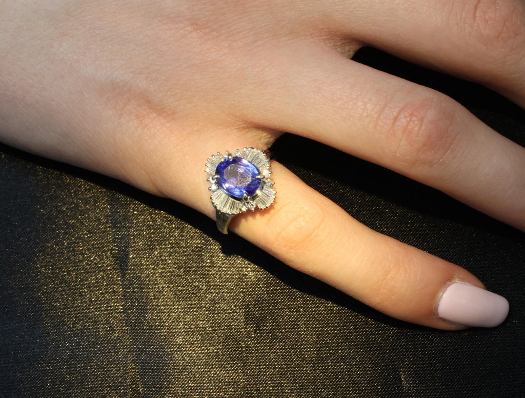 2.62ct GIA Ceylon Heated Sapphire & 0.47ct Diamond Platinum Ring Size 5.25, 7.5g