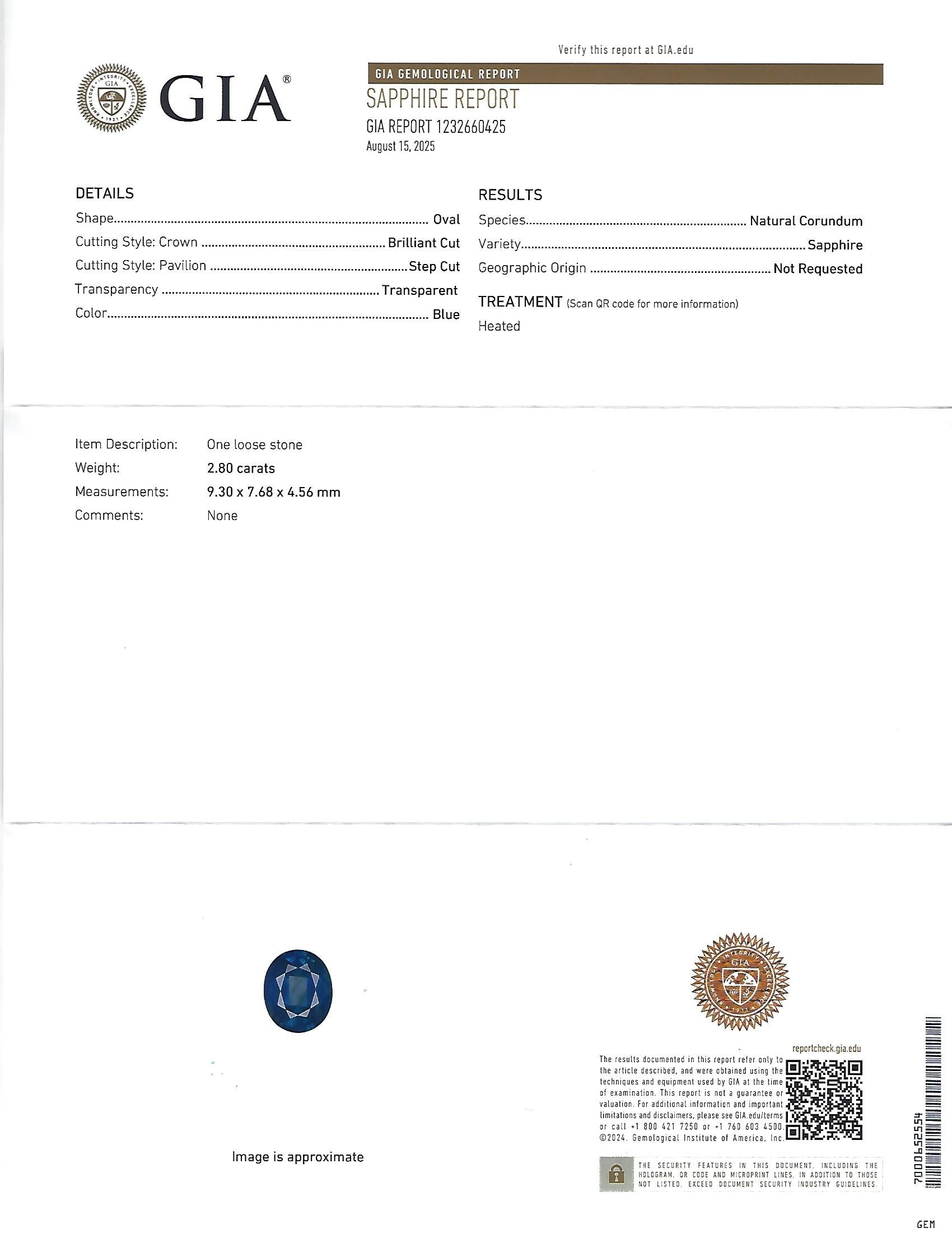 Fine 2.80ct Deep Blue Sapphire & 0.90ct Diamond Platinum Cocktail Ring, Size 7