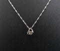 Vintage 0.10ct Diamond & Platinum Double Tear Drop Pendant Necklace