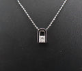 Vintage 0.19ct Princess Cut Natural Diamond Platinum Pendant Necklace