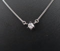 Vintage 0.14ct Natural Diamond & Platinum Flower Pendant Necklace