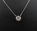 Vintage 0.19ct Round Brilliant Cut Natural Diamond Platinum Chain Necklace