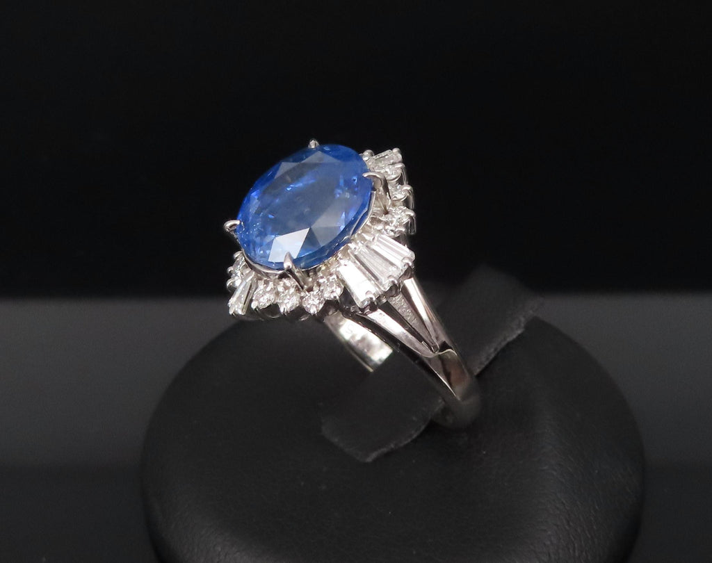 GIA 5.14ct Cornflower Blue Sapphire & 0.69ct Diamond Platinum Ring, Size 5.75
