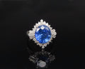 GIA 5.14ct Cornflower Blue Sapphire & 0.69ct Diamond Platinum Ring, Size 5.75