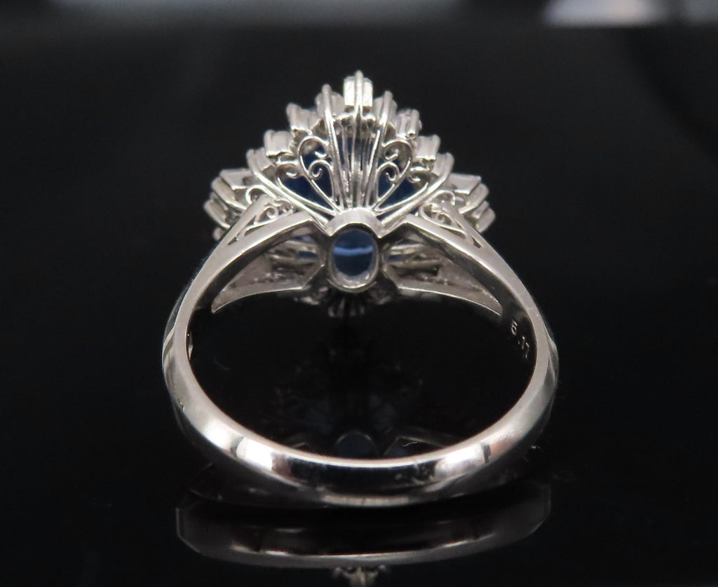 GIA 5.14ct Cornflower Blue Sapphire & 0.69ct Diamond Platinum Ring, Size 5.75