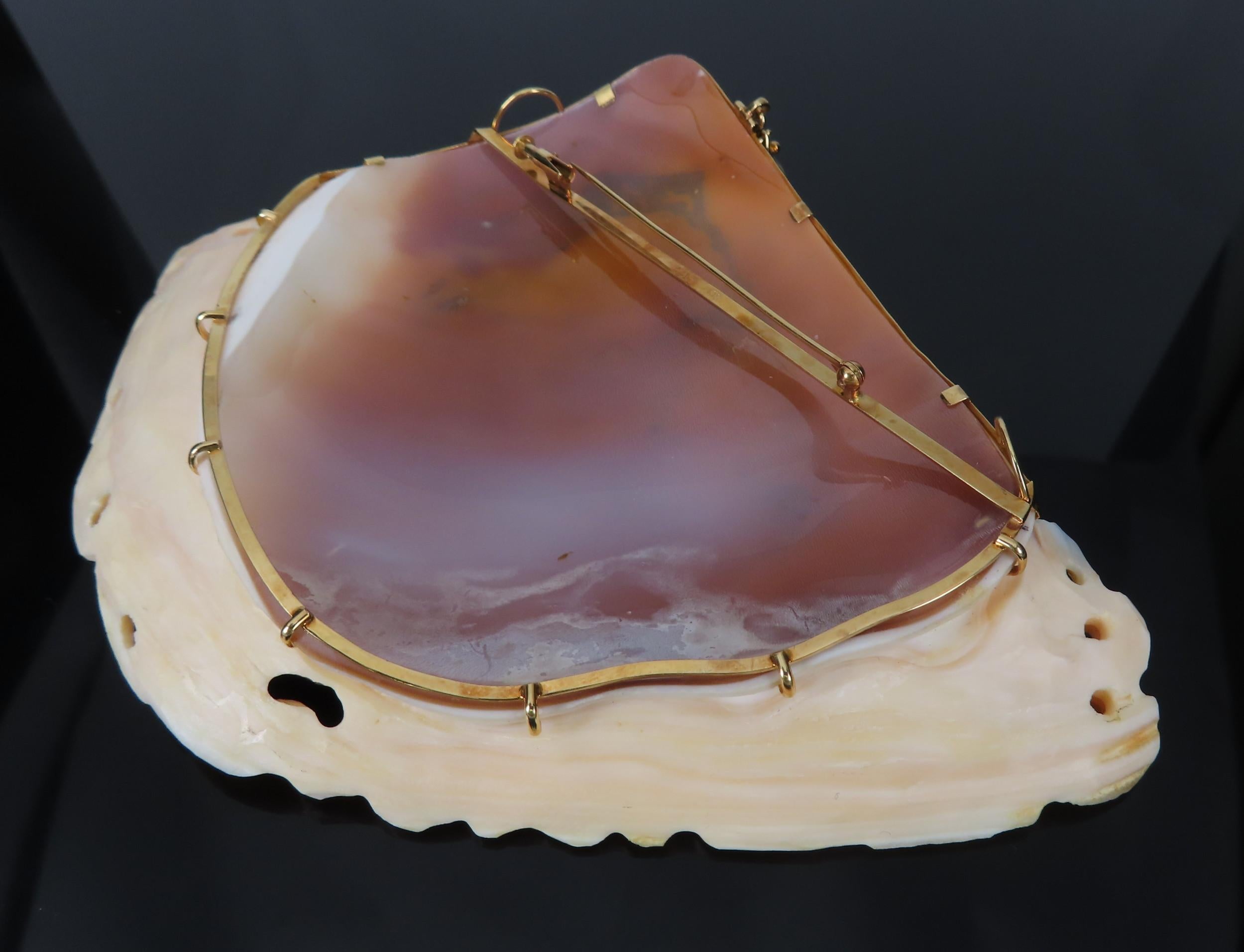 Gigantic Masterpiece 4x5.5 Inch Shell Cameo 18K Yellow Gold Pendant Brooch 110g