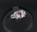 Fine 2.40ct GIA Certified Pink Sapphire & 0.34ct Diamond Platinum Ring Size 5