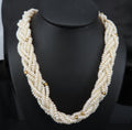 Vintage Twisted Knott Seed Pearl 20.5" 14K Yellow Gold Necklace 48.2gr