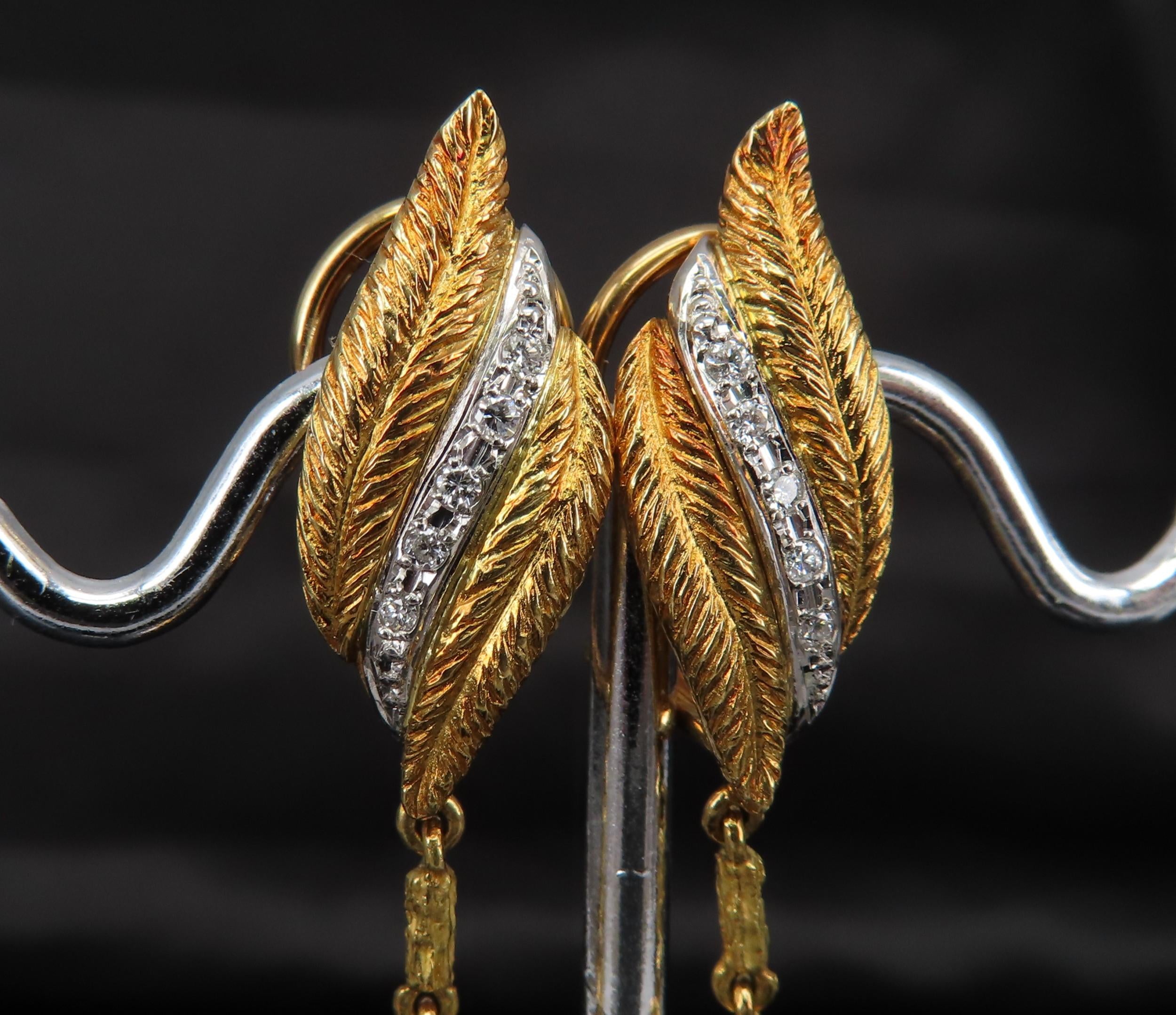 Mikimoto & Ueda 7.8mm Pearl 0.20ct Diamond Platinum 18K Gold Handmade Earrings